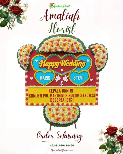 Karangan Papan Bunga Pernikahan di Kertijayan
